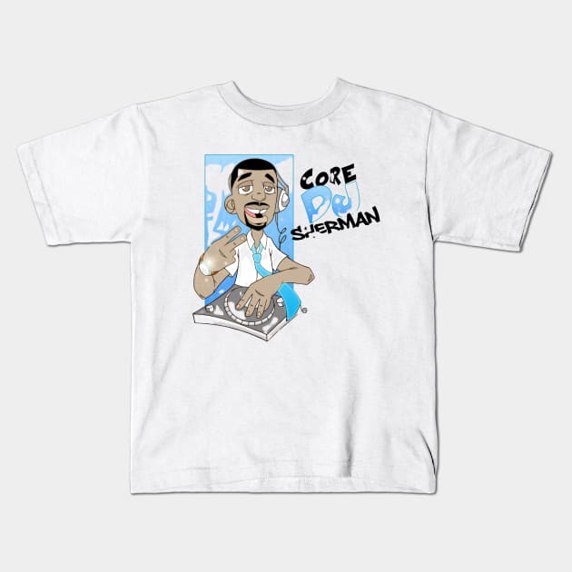 CoreDJ Sherman Logo Kids T-Shirt by CoreDJ Sherman